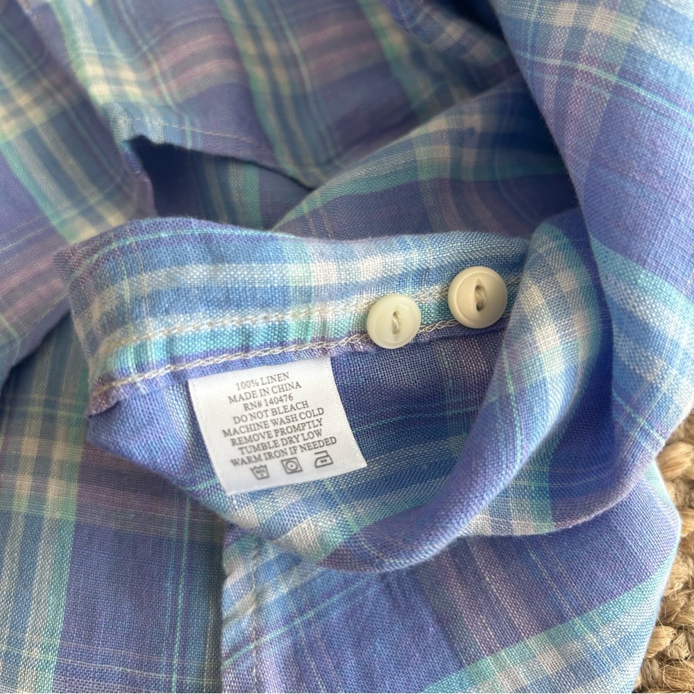 Faherty Linen Shirt Laguna Summer Plaid - Picture 11 of 11